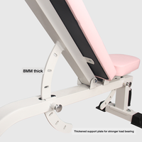 Banc de musculation professionnel réglable, chaise de fitness réglable, banc d'haltères réglable, équipement de fitness à domicile, chaise de fitness rose