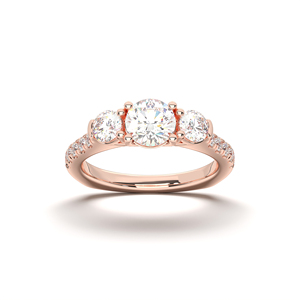 Anillo de compromiso de diamante cultivado en laboratorio de 4,20 quilates, Juego de puntas de corte brillante redondo de alta calidad, K oro macizo de 10/14K/18K, para unisex - Product Image 5