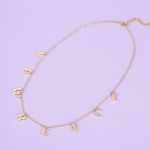 Jeulia Sterling Silver <b>Name</b> Choker Necklace-Trendy Gold Plated <b>Chain</b> with Pearl Accent - Product Image 6