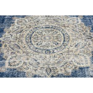 Alfombra de lana Vintage azul y Beige de 7,8x11,2 pies, Alfombra de habitación de látex con diseño de pasillo de retazos abstracto Rectangular de área grande turca clásica - Product Image 5