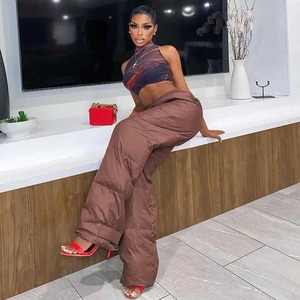 กางเกงเอวสูงสำหรับผู้หญิงกางเกงเอวสูงแบบผูกเชือกใส่กลางแจ้งสำหรับผู้หญิงเสื้อผ้าฤดูหนาว - Product Image 2