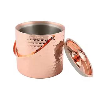 Vino, champán, cobre pulido, cubo de hielo martillado para Bar, cerveza, bebida, cubos de hielo, redondo, de gran tamaño, champán de hielo de cobre - Product Image 2