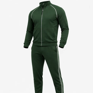 Conjunto Deportivo Unisex con Logotipo Personalizado, Mezcla de Algodón Premium, Chaqueta con Cremallera Transpirable y Ligera y Pantalones Deportivos, OEM ODM Venta al Por Mayor - Product Image 1