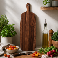 Planche à découper longue en bois de noyer de qualité supérieure avec trou de suspension, planche à découper étroite en bois pour servir le pain et le fromage