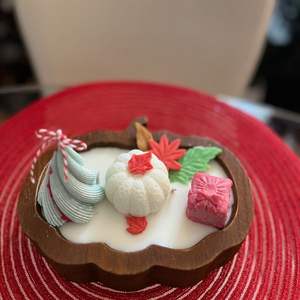 Vela de cuenco de masa de madera de acacia natural con forma de calabaza para mesa de decoración navideña de la fábrica de Vietnam - Product Image 6