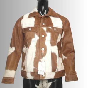 แจ็กเก็ตหนังวัวงานแฮนด์เมดแบบพรีเมี่ยมสำหรับผู้หญิงเสื้อเอวสูงผ้าทอเป็นมิตรต่อสิ่งแวดล้อมฤดูใบไม้ร่วง/ฤดูหนาว - Product Image 1