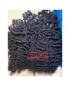 Extensiones de cabello rizado natural indio crudo, patrón de rizo, cabello recogido en templo, doble dibujado, paquetes de cabello humano virgen sin procesar - Product Image 4