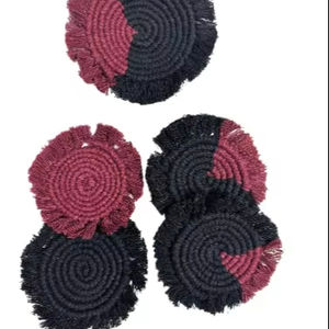 Manteles individuales de macramé negro ciruela económicos elegantes manteles hechos a mano para decoración del hogar - Product Image 1