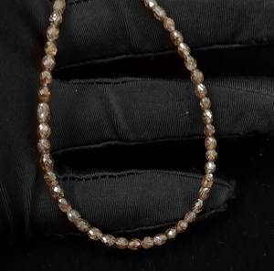 Perles de pierre de diamant de Champagne pour la fabrication de bijoux diamant brun clair 100% collier de perles de baril à facettes naturelles - Product Image 2