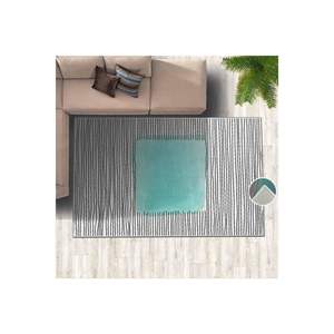 Alfombra detallada de línea turquesa abstracta clásica, alfombra Rectangular con estampado Digital de poliéster para entrada de adolescentes, pasillo de vida - Product Image 3