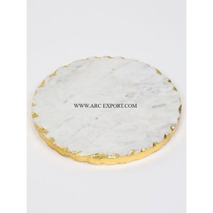 Bandeja de cocina de comida grande para decoración de mesa de mármol macizo de primera calidad con asas de diseño y cuchillos de mantequilla para suministro de Hotel - Product Image 4