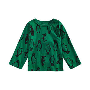 Camiseta de algodón con estampado de pingüinos First Impressions para bebés, talla 18MOS, color verde - Product Image 1