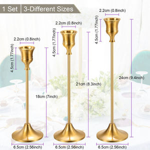 Modern Home Decorative Metal in <b>Brass</b> Gold Plated Candle Stand Wedding Christmas Home Decoration <b>Candlestick</b> Candle Holder - Product Image 2