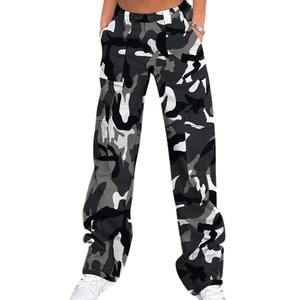 Pantalon cargo hip-hop pour femmes, printemps, multi-poches, coupe régulière, pantalon de survêtement, taille plus, logo personnalisé, toile coupe-vent respirante - Product Image 1