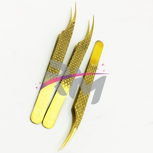 RMI Super November Best <b>Isolation</b> Straight Eyelash Extension Tweezer Top Product Gold Plasma Color - Product Image 6