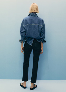 Vente en gros de vestes en jean respirantes pour femmes personnalisées avec finition délavée vintage col rabattu imprimé logo tissé - Product Image 4