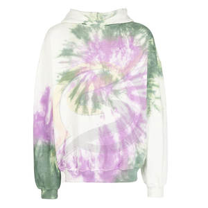 เสื้อฮู้ดแบบสวมหัวสำหรับผู้ชายเสื้อมีฮู้ดผ้าคอตตอนมัดย้อมสี100% กำหนดได้เอง - Product Image 1