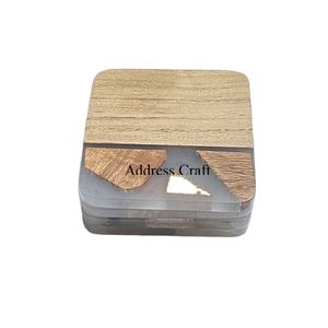 ชุดถาดรองชาไม้4ชิ้นทำจากเรซินและที่รองแก้วไม้สำหรับบ้านโรงแรมร้านอาหารสินค้ามาใหม่ - Product Image 1