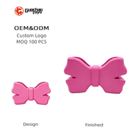 Porte-stylo en résine rose minimaliste avec nœud papillon, personnalisable OEM/ODM, directement de l'usine, organisateur de bureau