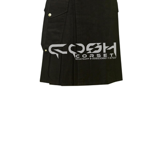 COSH KILTS Kilt utilitaire noir classique pour hommes avec poches Fabricant de kilt traditionnel et moderne - Product Image 4