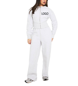 Conjunto Deportivo de Otoño para Mujer, de Secado Rápido y Transpirable, Estilo Universal, Chaqueta Ajustada con Cremallera, Pantalones Deportivos Holgados de Estilo Urbano con Estampado Gráfico - Product Image 5