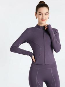 Chaquetas de Yoga de Secado Rápido para Mujer, Tallas Grandes, Ropa Deportiva, Equitación, Logotipo Frontal, OEM ODM, Invierno, Cierre de Cremallera, Transpirable - Product Image 5