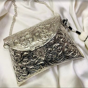 Bridal Wedding Metal Bag <b>for</b> Women Party Wear Stunning Stone Design Clutch Purse Premium Quality Suppliers India - Product Image 1