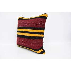Kilim en laine multicolore 18x18 pouces Coussin décoratif tissé Vintage Leaves Print Pattern Portable for Bedding Sofa Christmas Use - Product Image 4