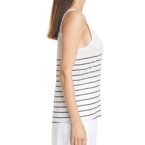 Camiseta sin mangas de alta calidad para mujer, tela de punto deportiva transpirable, logotipo personalizado, chaleco de gimnasio, decoración estampada informal - Product Image 3