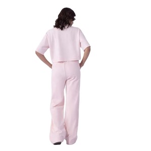 T-shirts pour femmes OEM Casual Crop Design personnalisé T-shirt vierge à col montant de qualité supérieure T-shirt à manches courtes en coton doux coupe ample - Product Image 2