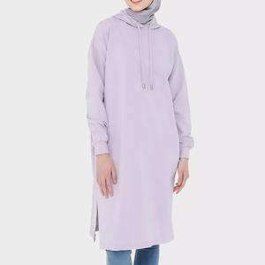 Último diseño de sudaderas con capucha de hombro caído para mujer Longline Islamic Modest Hoodie Mujeres Llegada Últimas mujeres Modest Wear HOODIE - Product Image 1