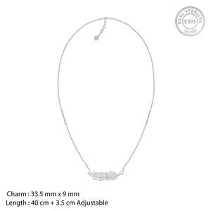 Collar elegante de plata de hoja - Product Image 4