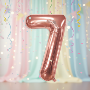 Ballon de fête en forme de chiffre 7, rose doré, 80 cm, décoration de fête - Product Image 3