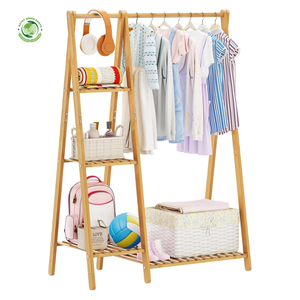 ชั้นวางเสื้อผ้าขนาดเล็กชั้นแขวนและชั้นวางอบแห้งที่ทำจากวัสดุธรรมชาติสร้างพื้นที่ที่อบอุ่นและปลอดภัย - Product Image 1