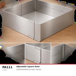 Aro Deslizante Cuadrado Ajustable para Tartas Fida con Regla de 9 cm, Molde para Tartas de Acero Inoxidable - Product Image 3