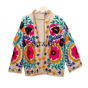 New Trending Duck Suzani Embroidery Traditional Style Block Print <b>Quilted</b> Eco-Friendly Quick Dry Cotton Free Jacket Women's - Product Image 6