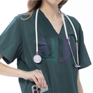 High Quality Women's Medical <b>Scrub</b> Suit <b>Set</b> with Adjustable Waist Breathable Cotton Eco-Friendly & Customizable <b>Scrub</b> <b>Sets</b> - Product Image 5