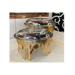 Unique Design Brass Stand Stainless Steel Chaffing Dish <b>Prime</b> Quality Food Serving Dish for Hot Selling - Product Image 1