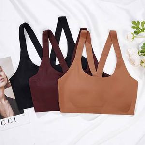 Soutien-gorge de sport doux logo personnalisé Fitness Sexy dos croisé respirant sans couture soutien-gorge pour les femmes vente en gros - Product Image 1