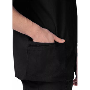 Conception populaire hommes Stretch gommage vestes vêtements de travail infirmière hôpital uniforme hommes demi manche avec poche Scrubs veste Zip avant - Product Image 4