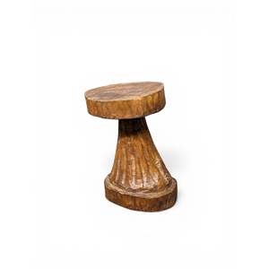 Naga Tribal Leather <b>Stool</b> Handmade Solid Wood Metal Traditional Modern Stackable Tufted Ottoman for <b>Bedroom</b> Apartment Seating - Product Image 2