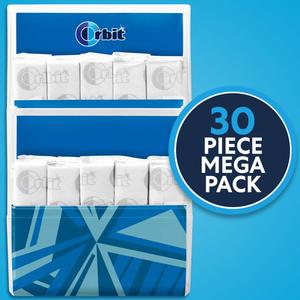 Chewing-gum sans sucre à la menthe ORBIT, essentiels de voyage, menthe, pour les vacances de printemps, paquet méga de 30 unités - Product Image 3