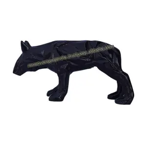 Estatua de animal de pie de Metal de aluminio decoración del hogar escultura de estatuilla de animal con patrón geométrico - Product Image 1