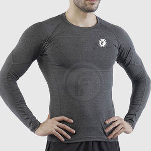 Camisas de compresión ajustadas de peso ligero para hombre, camisas de compresión de alta calidad de Color sólido de algodón 100% - Product Image 3