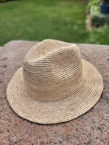 crochet raffia beach hats handmade fashion <b>men</b> sun hats made in madagascar <b>fedora</b> article short brim and different colors - Product Image 4