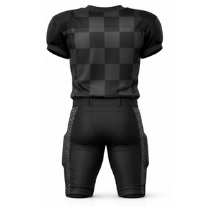 Ensemble d'uniformes de football américain à carreaux très demandé, gris et noir, maillot sublimé avec pantalon de jeu rembourré renforcé - Product Image 2