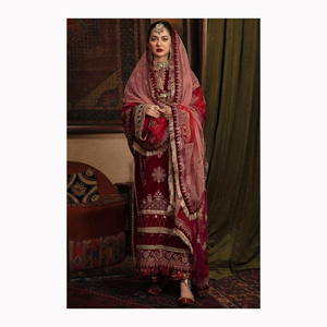 Les femmes indiennes et pakistanaises portent des vêtements pour la boutique du magasin avec des prix de gros vêtements de festival en soie brodés et imprimés - Product Image 1