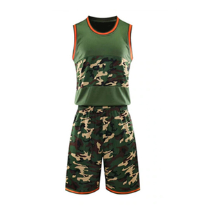 Men's Camouflage Basketball Jersey Set Sleeveless Quick Dry Polyester Uniform Elastic Waist All Seasons Sportwear - Product Image 1