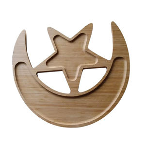 Plateaux de service lune en bois plateaux plats plateaux de service Eid Mubarak décorations décorations de table fournitures - Product Image 5