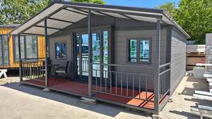 Casa Expandible de Doble Ala de 20 pies con Paneles Exteriores Metálicos Tallados de Primera Calidad, Terraza Integrada con Cubierta de Techo + ENVÍO GRATUITO - Product Image 4